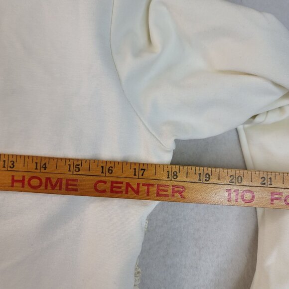 Robert Kitchen Quilted Puffer Jacket Medium Textured Cotton Button Cream - Picture 11 of 14